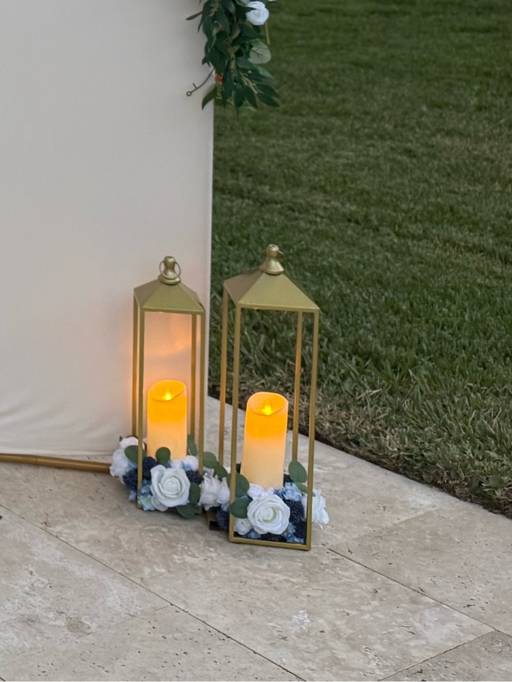Gold Metal Lantern Decorative Candle Holder